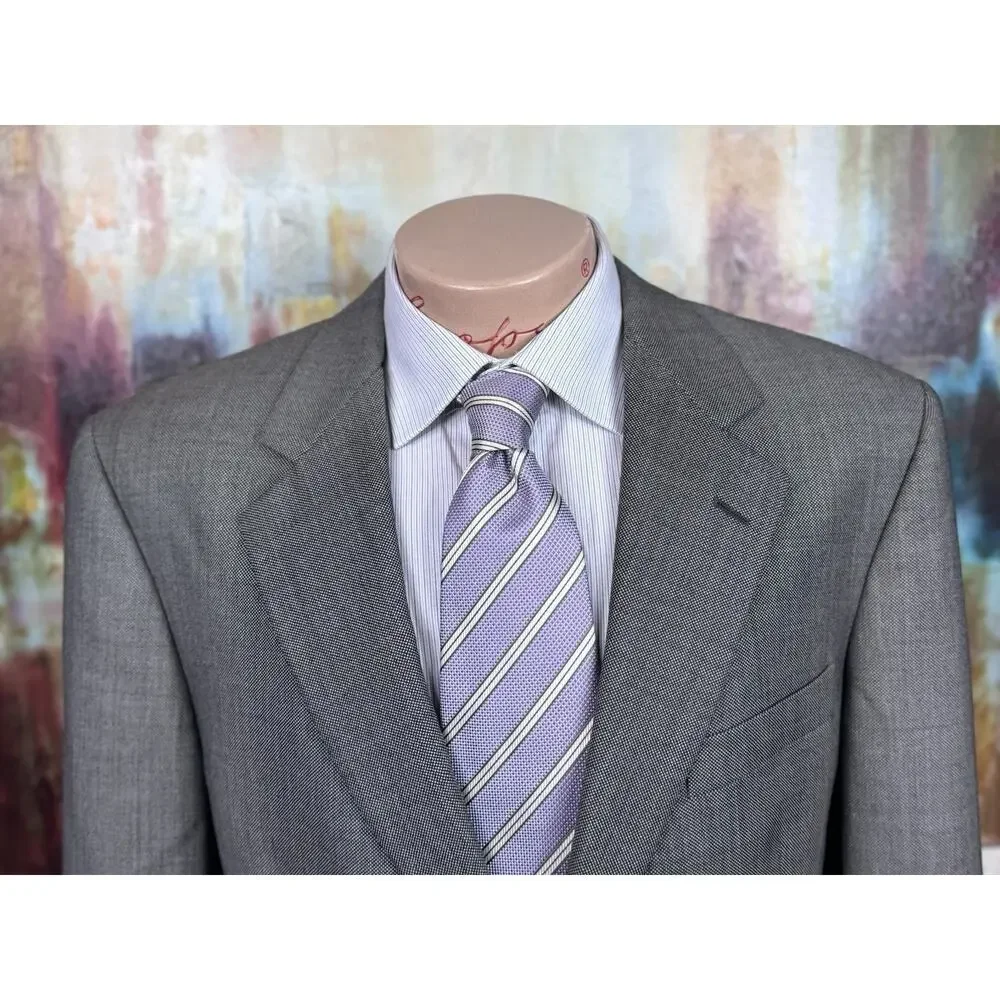Brooks Brothers 1818 Madison Mens Gray Birdseye 2 Piece Suit 42R Pant 34/30